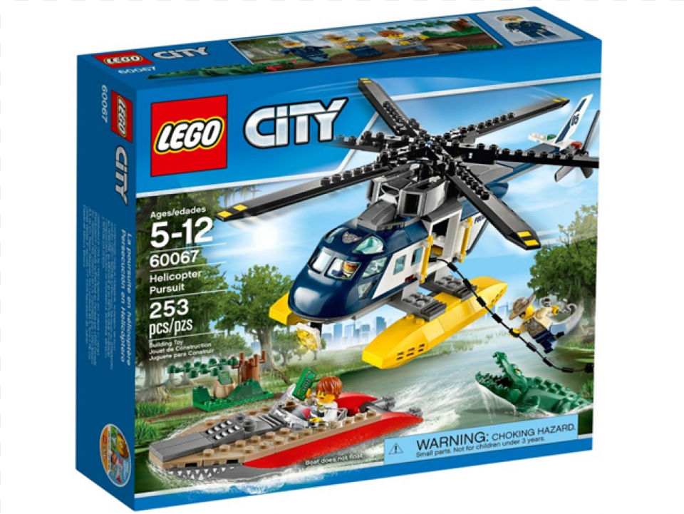 Lego City Swamp Police Helicopter Pursuit, Aircraft, Transportation, Vehicle, Boat Png Image