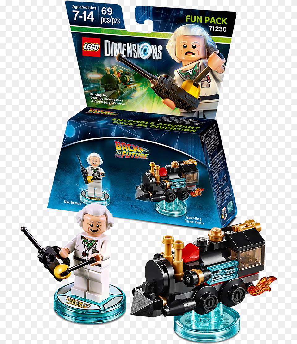 Lego Dimensions Back To The Future Fun Pack, Toy, Person, Machine, Wheel Free Png Download