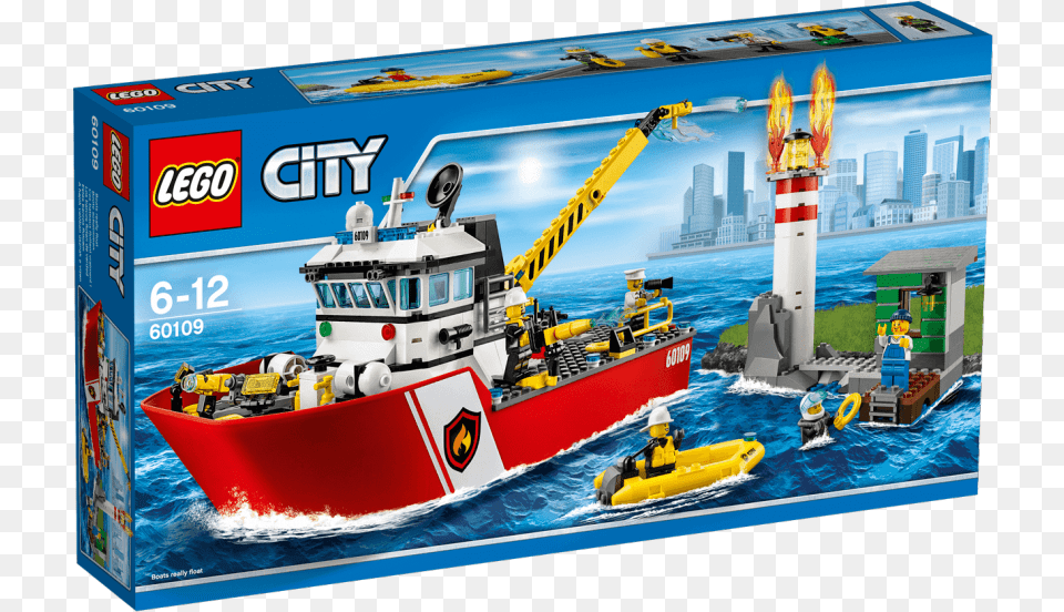 Lego Fire Boat Sets, Transportation, Vehicle, Watercraft, Barge Free Png