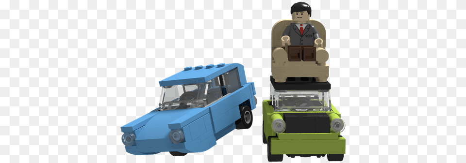 Lego Ideas Mr Beans Mini Cooper Cartoon Mr Bean Toy Car, Grass, Plant, Vehicle, Caravan Png Image