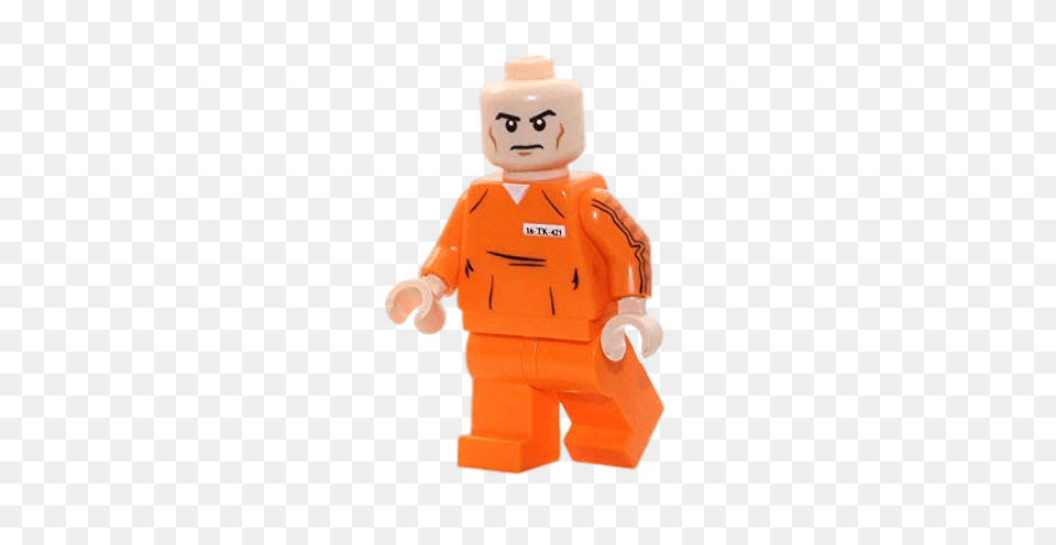 Lego Lex Luthor Orange Prison Costume, Robot, Toy Png