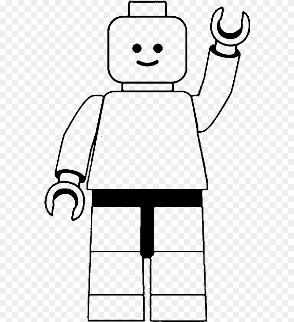 Lego Man Clip Art Black And White, Gray Free Png Download