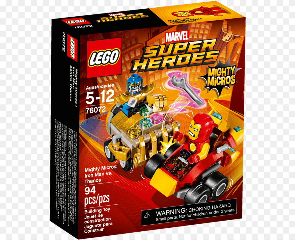 Lego Mighty Micros Iron Man Vs Thanos, Wheel, Machine, Advertisement, Poster Free Png