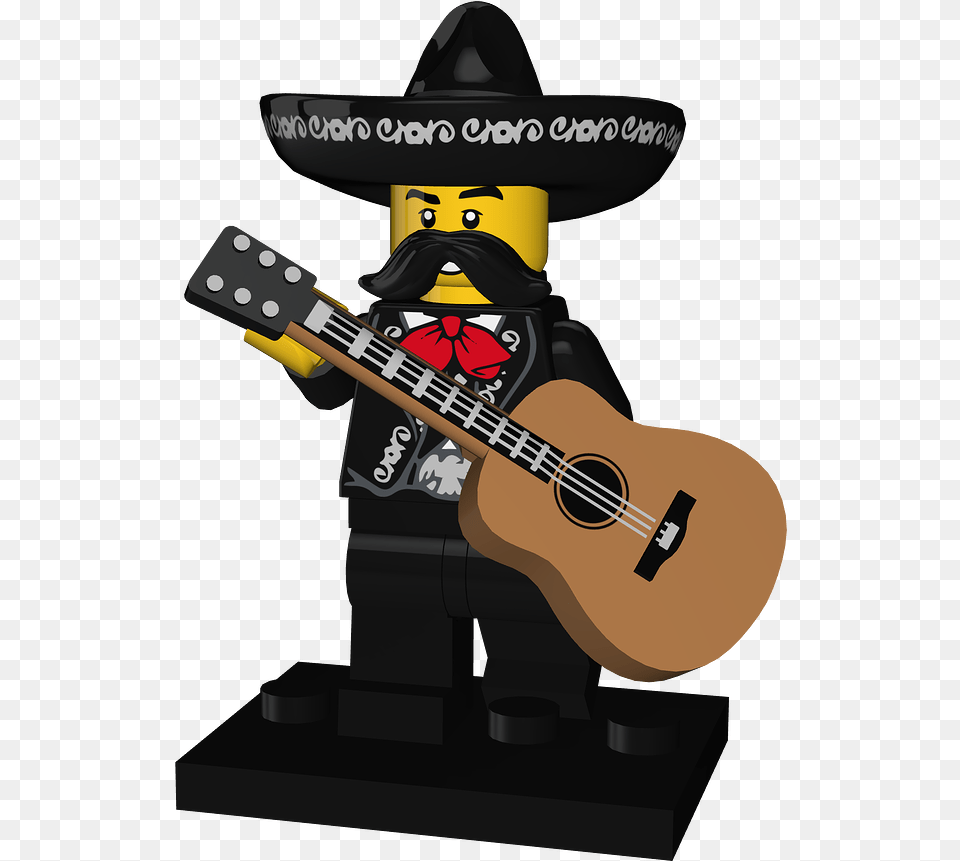 Lego Minifigure, Clothing, Guitar, Hat, Musical Instrument Free Png Download