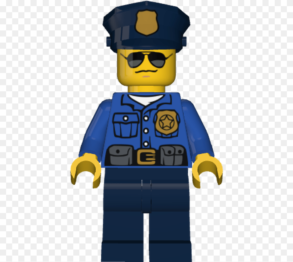 Lego Minifigure Police City Officer Gold Badge Blue Cartoon, Baby, Person, Face, Head Free Png Download