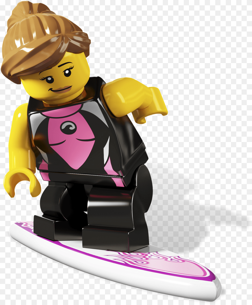 Lego Minifigures Surfer Girl, Baby, Face, Head, Person Free Png Download