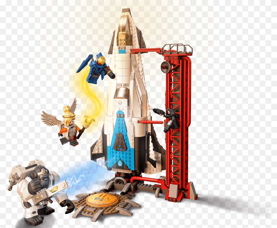 Lego Overwatch Watchpoint Gibraltar, Person, Aircraft, Spaceship, Transportation Png Image