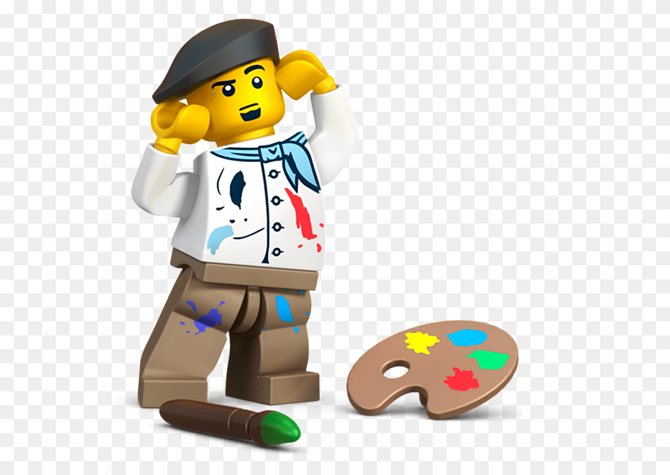 Lego Painter, Toy, Face, Head, Person Png