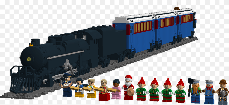 Lego Polar Express Train, Vehicle, Transportation, Railway, Locomotive Png Image
