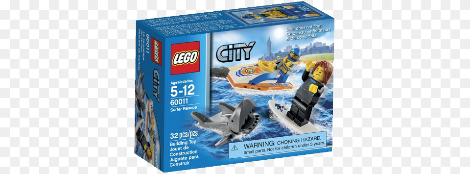 Lego Shark Attack Surfer Rescue Set Lego City Lego City Shark Attack, Animal, Fish, Sea Life, Person Png Image