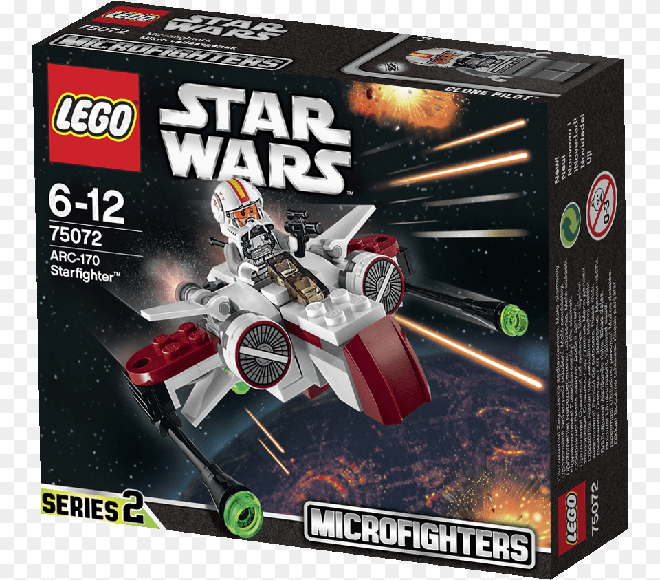 Lego Star Wars Arc 170 Starfighter Microfighter, Helmet, Wheel, Vehicle, Transportation Png Image