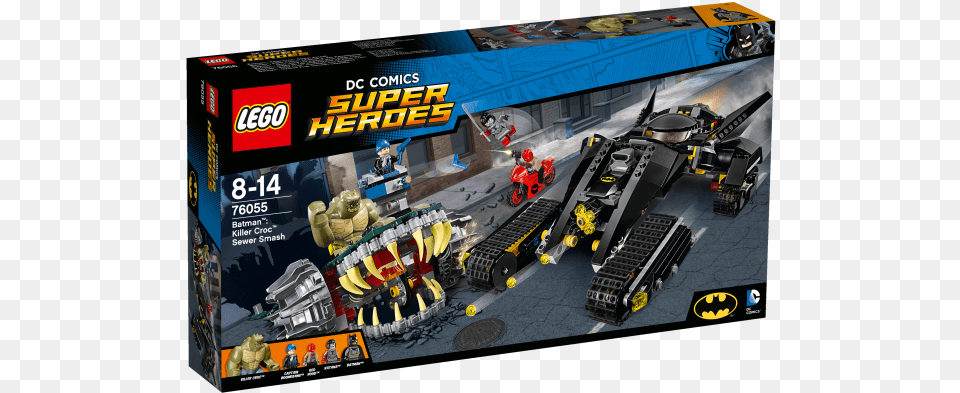 Lego Super Heroes Batman Killer Croc Sewer Smash, Motorcycle, Transportation, Vehicle, Person Png