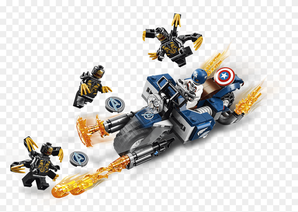 Lego Super Heroes Captain America Outriders Attack, Toy, Person, Vehicle, Transportation Free Png Download