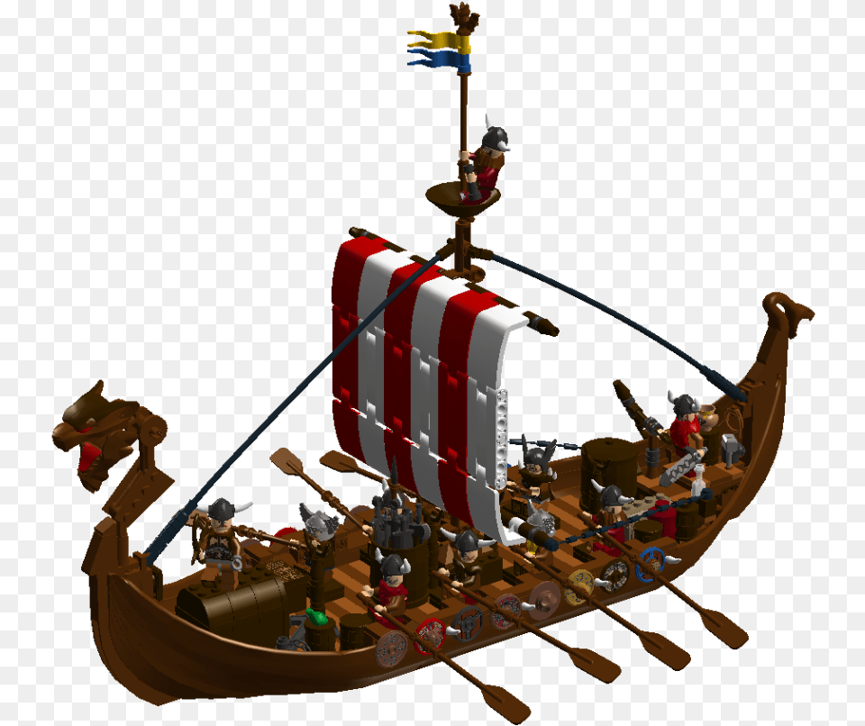 Lego Viking Longboat Moc Instructions Pdf Ldd And Lego Viking Ship Moc, Transportation, Vehicle, Watercraft, Boat Png Image