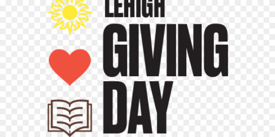 Lehigh University Giving Day Logo With Sun Heart And Heart, Symbol, Flower, Plant, Blackboard Png Image