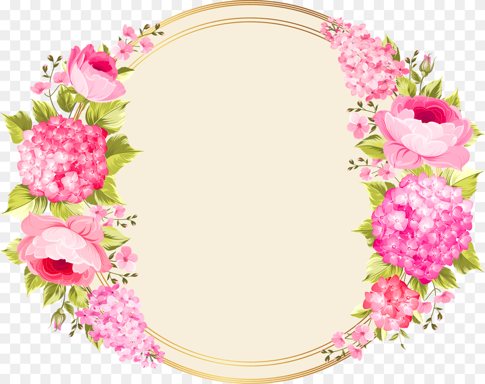 Lei Drawing Pink Flower Flower Circle Border, Art, Photography, Pattern, Graphics Png Image