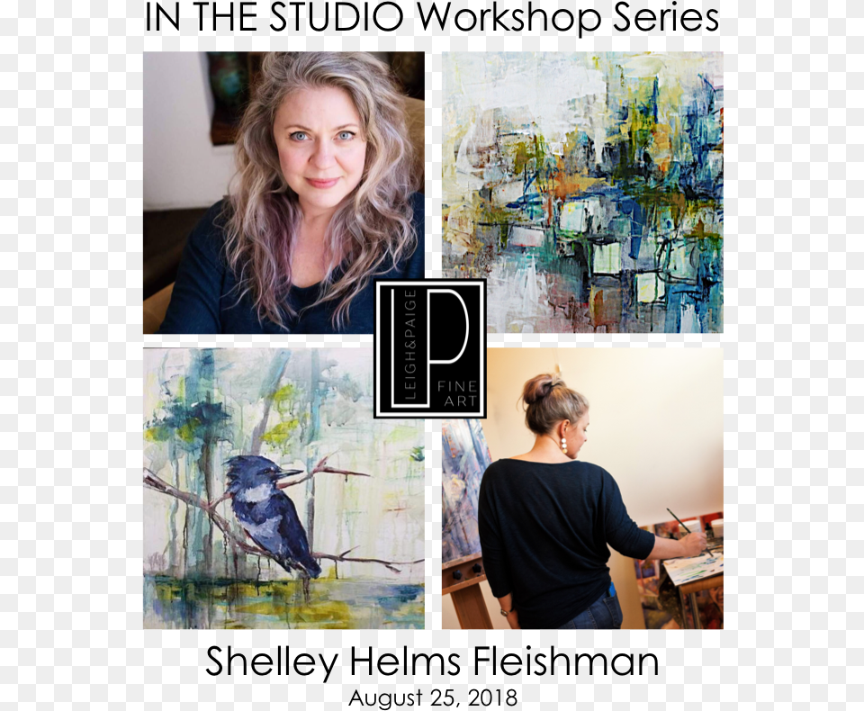 Leigh Amp Paige Fine Art In The Studio Art Workshop Leigh And Paige Fine Art, Canvas, Collage, Adult, Person Png