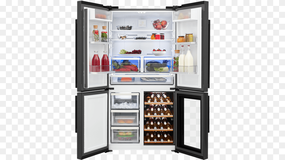 Leisure Fridgefreezer Darksteel Frontopen, Appliance, Device, Electrical Device, Refrigerator Free Transparent Png