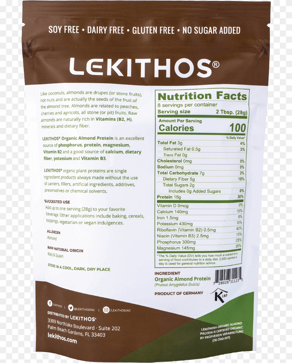 Lekithos Organic Almond Protein Chocolate, Advertisement, Poster, Text Png Image