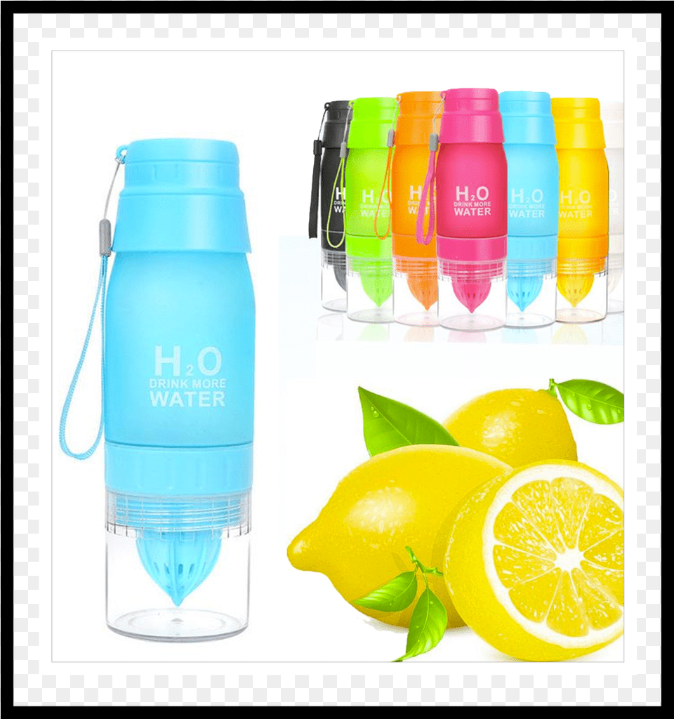 Lemon Bottle New Arrival Xmas Gift 650ml Infuser Water Bottle Plastic Fruit, Citrus Fruit, Food, Produce, Plant Png Image