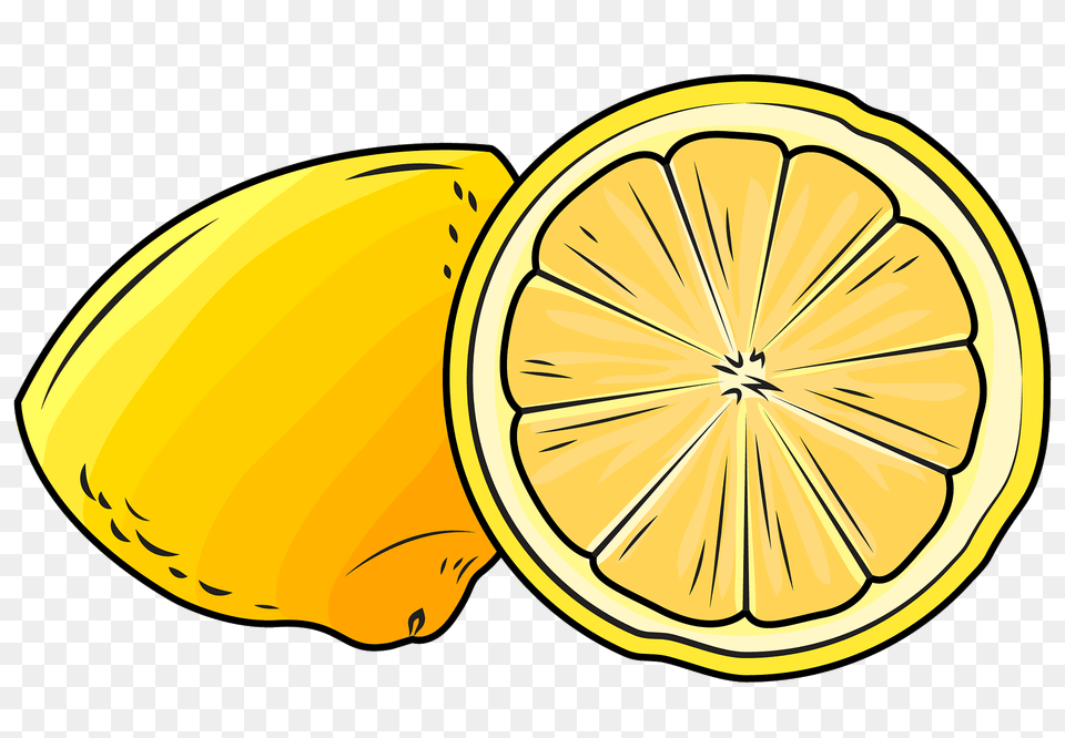 Lemon Cut In Half Clipart, Citrus Fruit, Food, Fruit, Plant Png