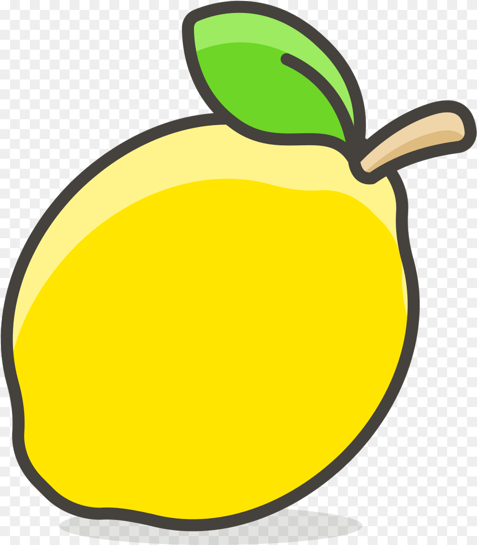 Lemon Emoji Icon Clipart Transparent Lemon Slice Transparent Lemon Svg, Citrus Fruit, Food, Fruit, Plant Free Png Download