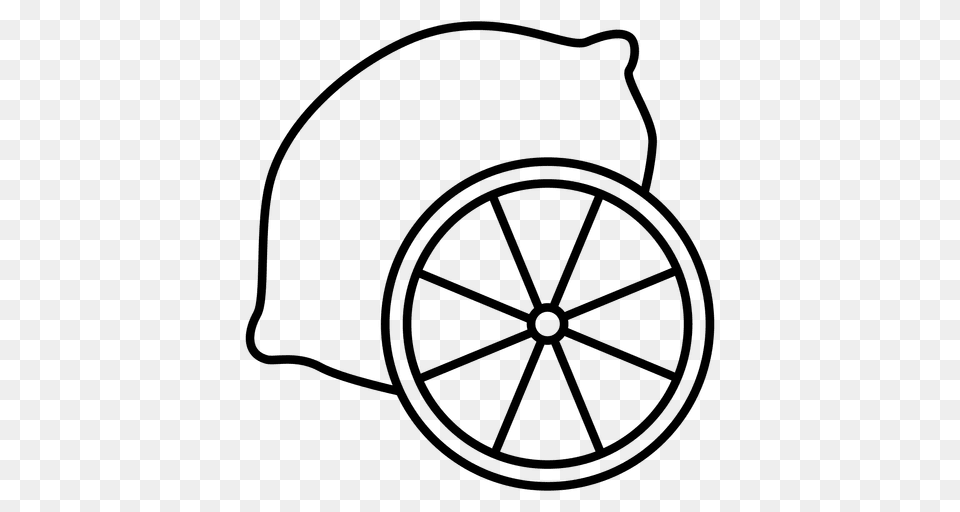 Lemon Fruit Healthy Outline, Bag, Machine, Wheel, Spoke Png Image