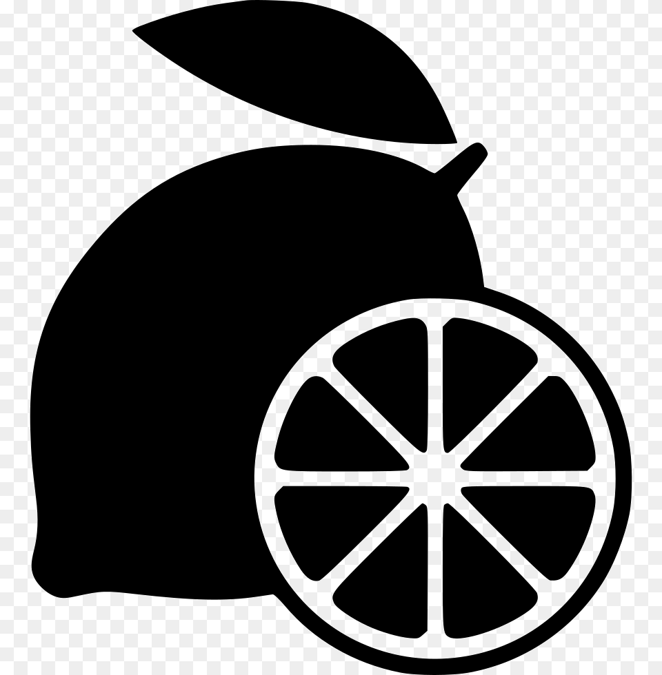 Lemon Garnish Comments Lemon Icon, Stencil, Wheel, Machine, Fruit Free Png Download