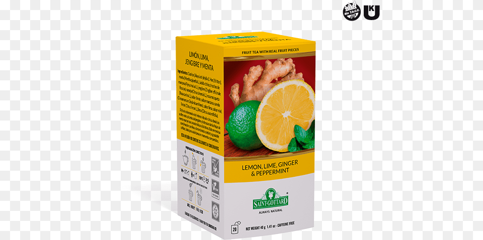 Lemon Lime Ginger And Peppermint Grande Ingles Te Saint Gottard, Citrus Fruit, Food, Fruit, Plant Free Transparent Png