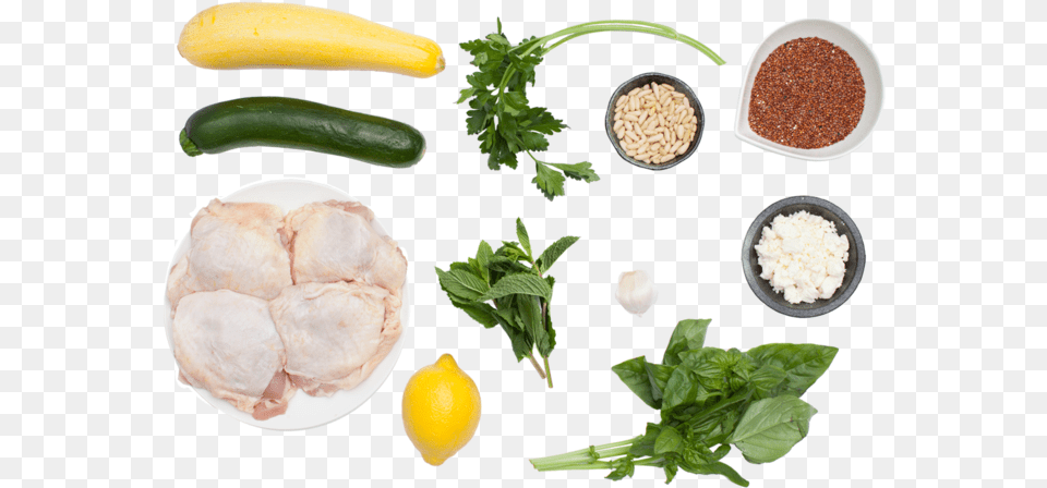 Lemon Parsley Chicken Thighs With Squash Amp Zucchini Superfood, Herbs, Plant, Food, Vegetable Png Image