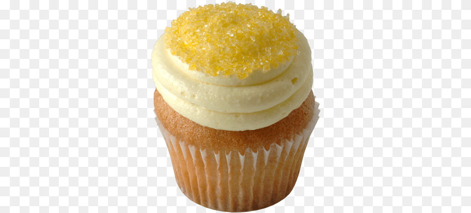 Lemon Sponge Cupcakes Topped With Red Raspberry Icing Lemon Cupcake, Cake, Cream, Dessert, Food Png Image