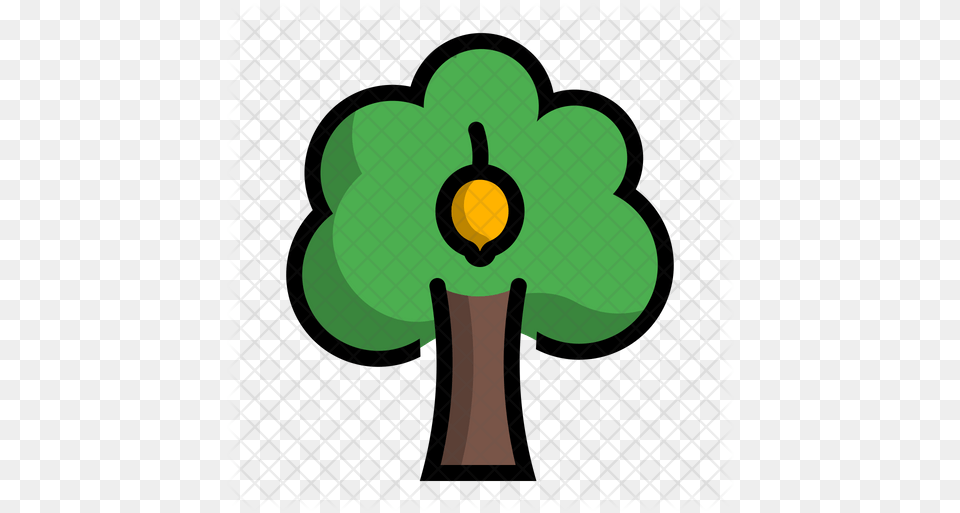 Lemon Tree Icon Of Colored Outline Clip Art, Green, Flower, Plant Png