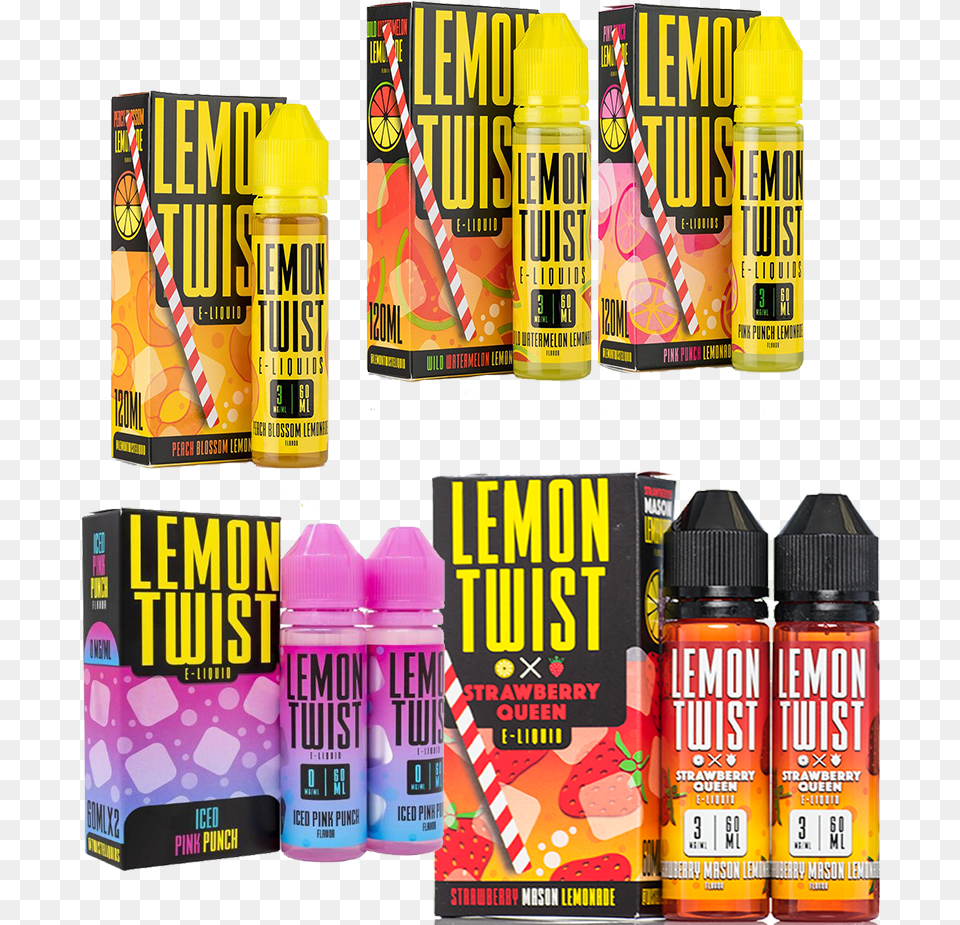 Lemon Twist E Liquid, Bottle, Cosmetics, Perfume, Can Free Png