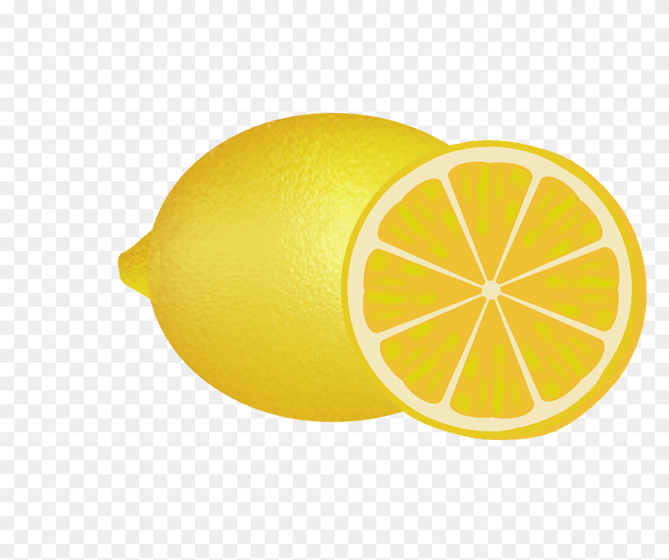 Lemon Whole And Slice Clipart, Citrus Fruit, Food, Fruit, Plant Free Transparent Png