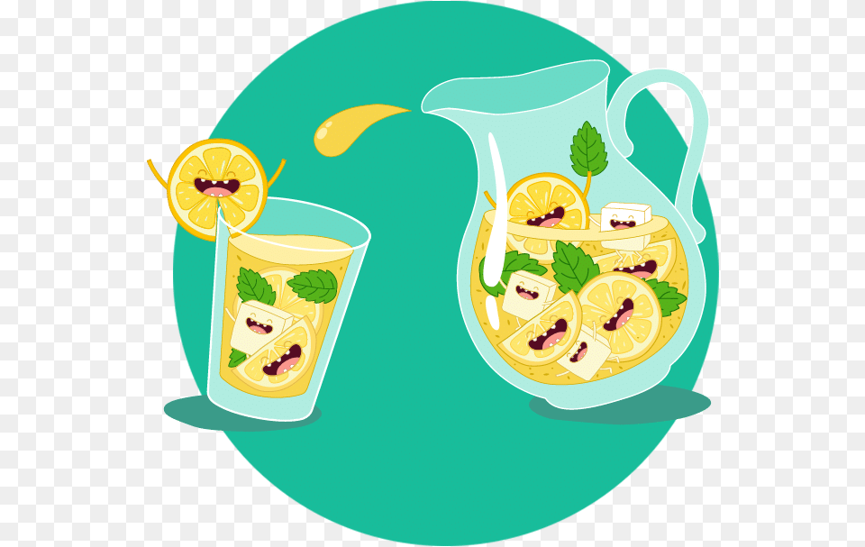 Lemonade, Beverage, Herbs, Mint, Plant Free Png