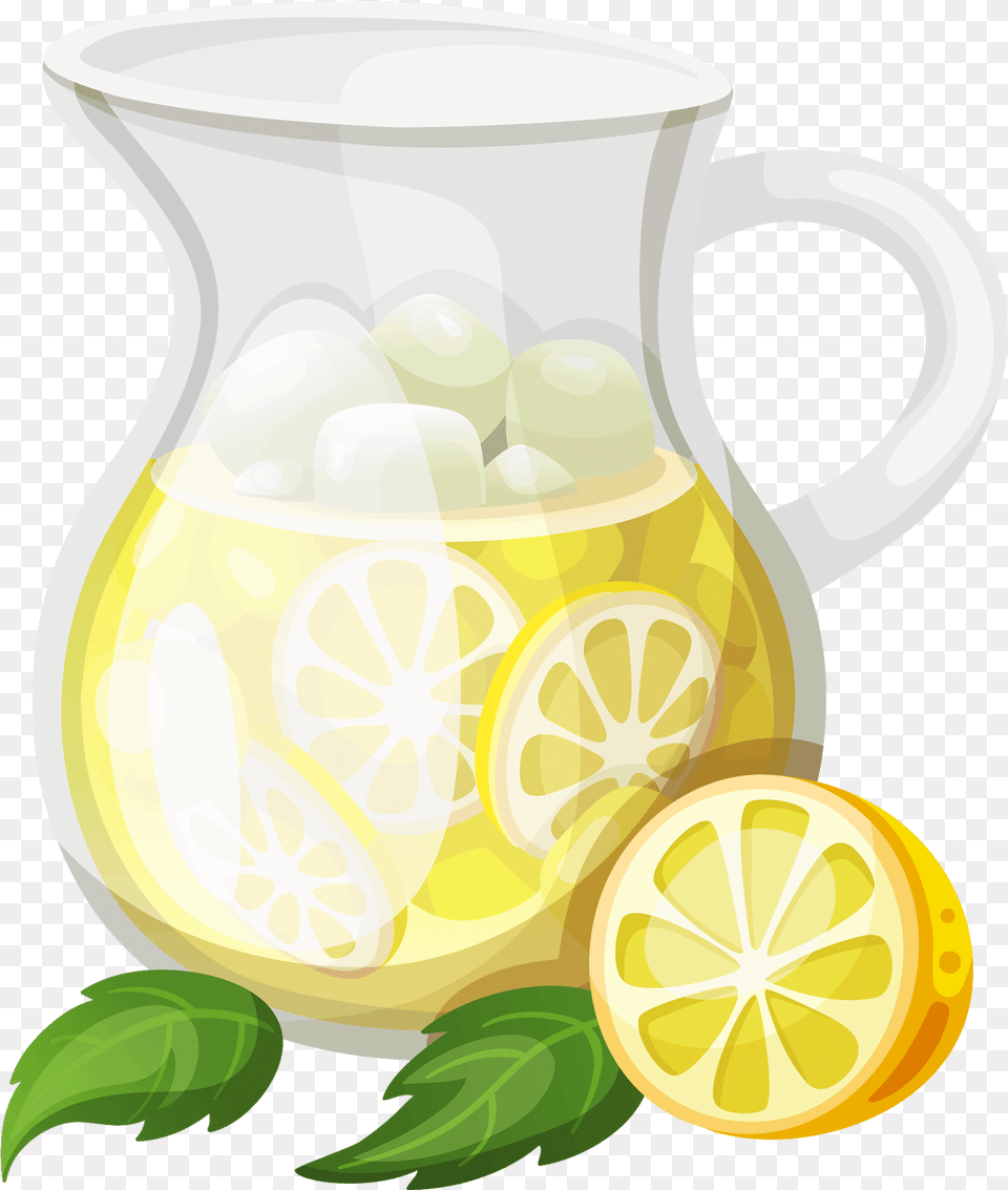 Lemonade Clipart Transparent, Beverage, Jug, Produce, Plant Free Png