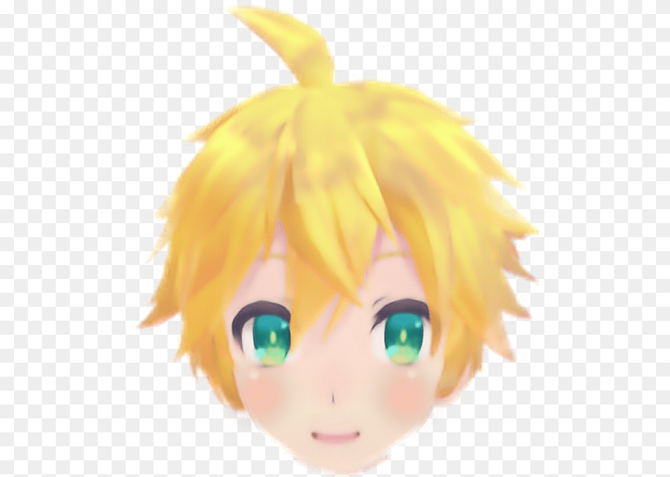 Len Kagamine Kagaminelen Kagamine Len Len Kagamine Figurine, Doll, Toy, Face, Head Free Transparent Png