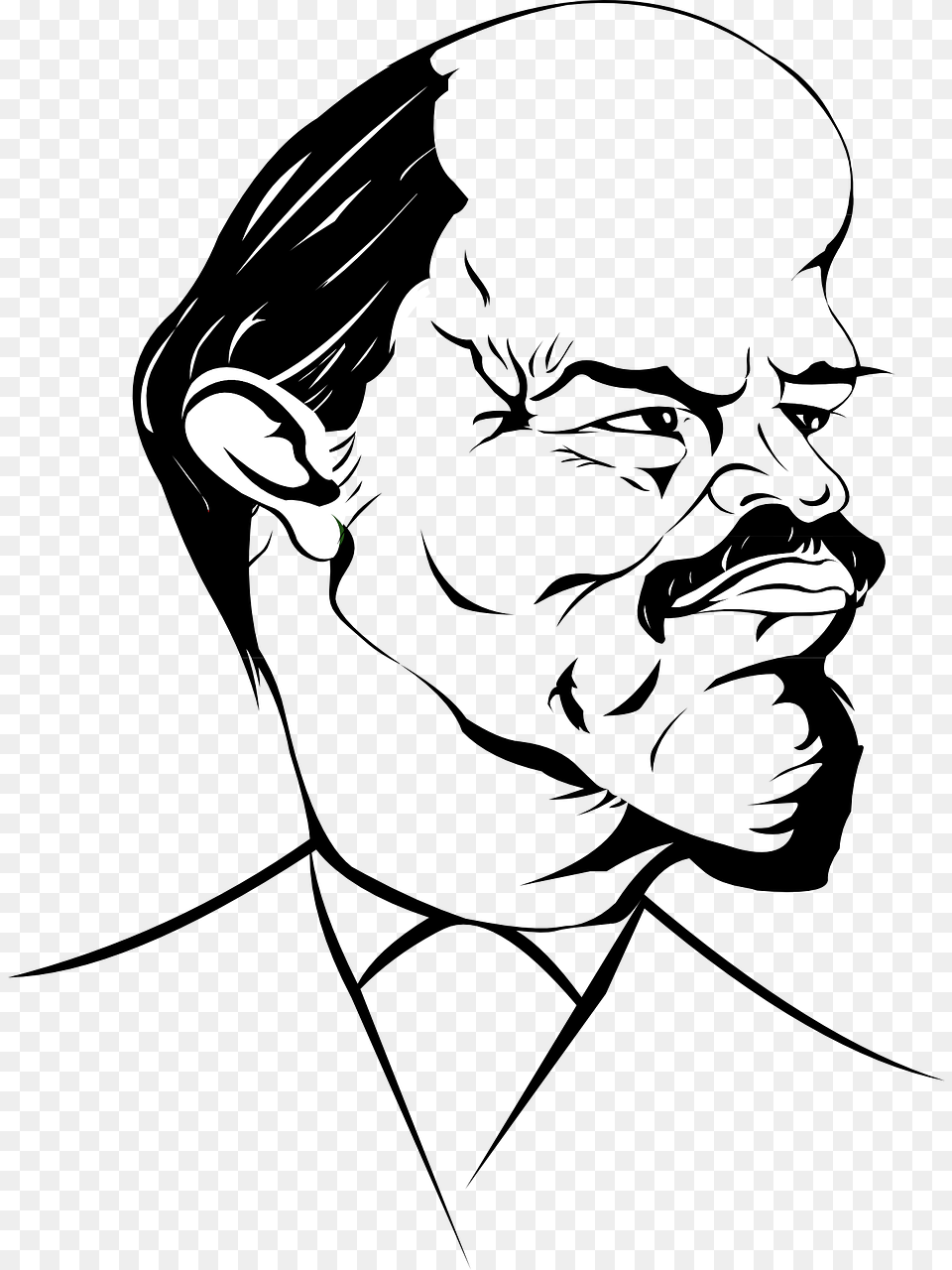 Lenin Art Black White, Book, Comics, Publication, Stencil Png Image