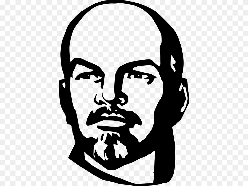 Lenin Leninist Russia Soviet Ussr Communism Lenin Black And White, Gray Png Image