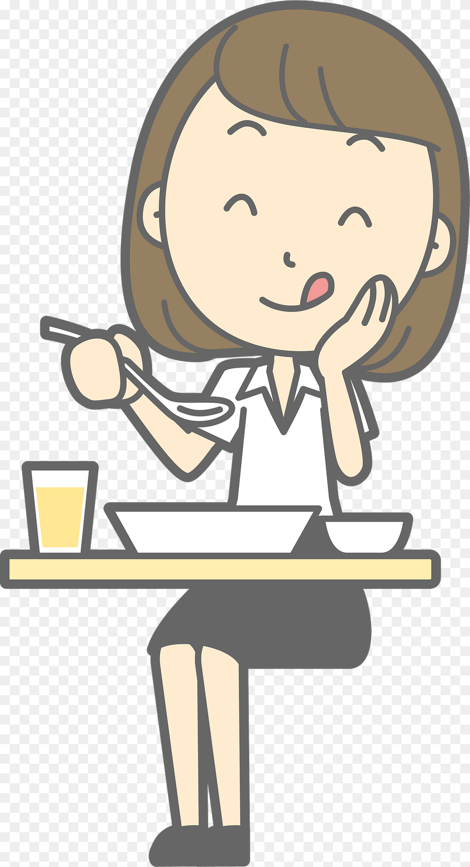 Lenore Businesswoman Is Eating A Delicious Meal Clipart, Face, Head, Person, Baby Png