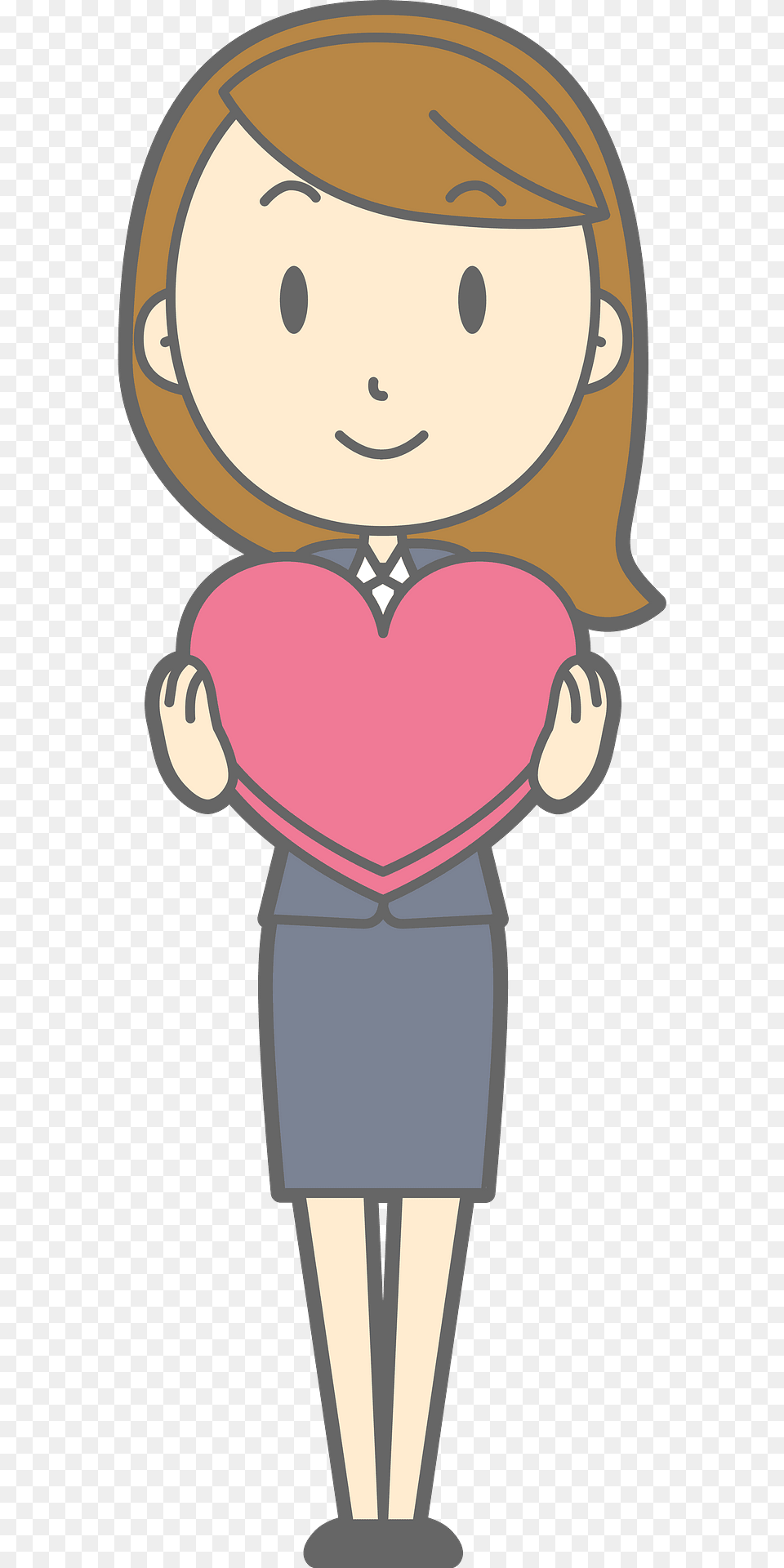 Lenore Businesswoman Is Holding A Red Heart Clipart, Person, Book, Publication, Face Free Png Download