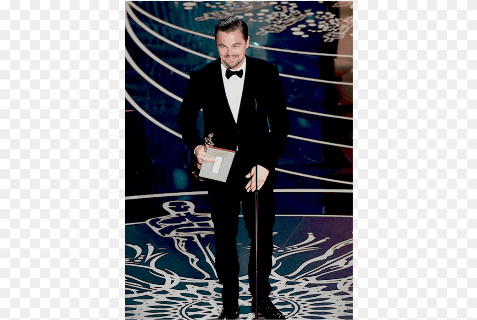 Leo Dicaprio Fuck You Oscar, Tuxedo, Clothing, Suit, Formal Wear Png