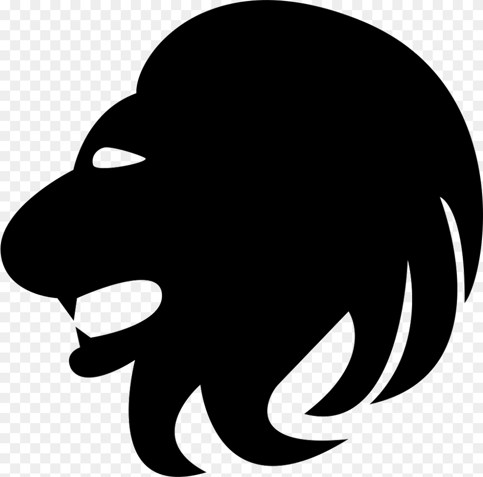 Leo Lion Head Side Comments Lion Head Icon, Silhouette, Stencil, Electronics, Hardware Free Png
