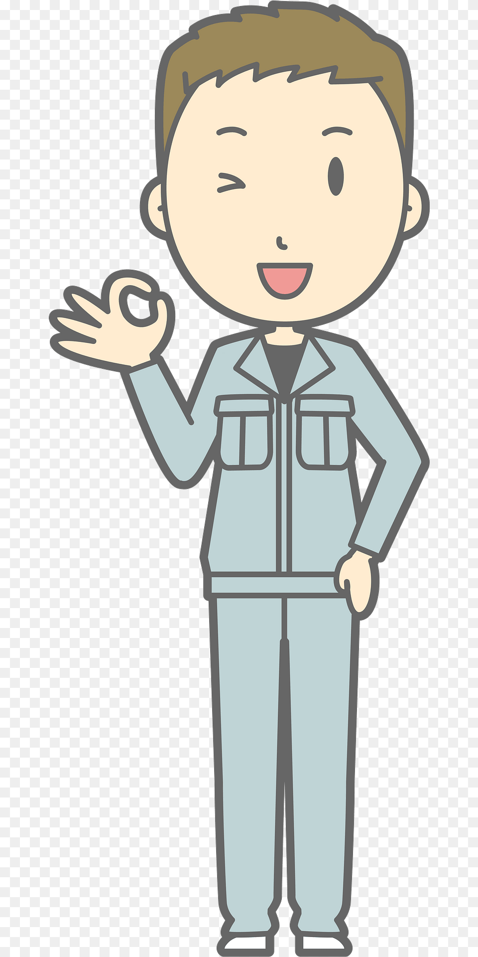 Leo Man Worker Is Giving Ok Sign Clipart, Person, Face, Head, Cartoon Free Transparent Png