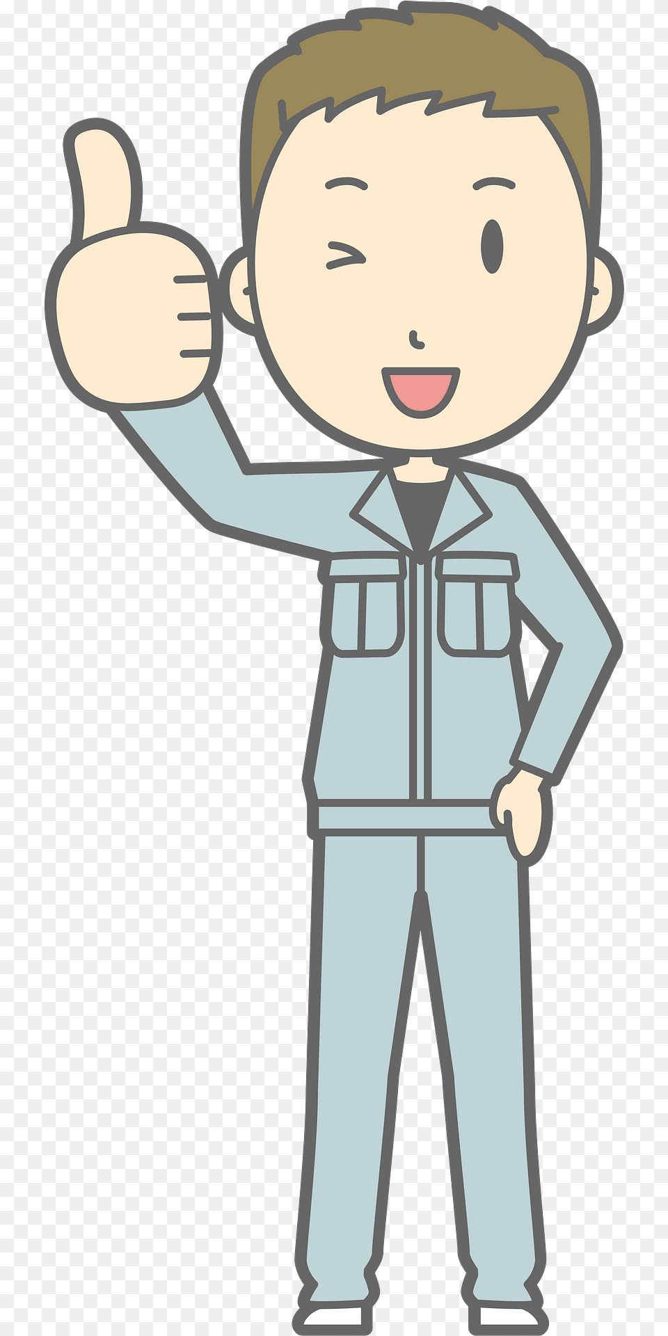 Leo Man Worker Is Giving Thumbs Up Clipart, Body Part, Finger, Hand, Person Free Png