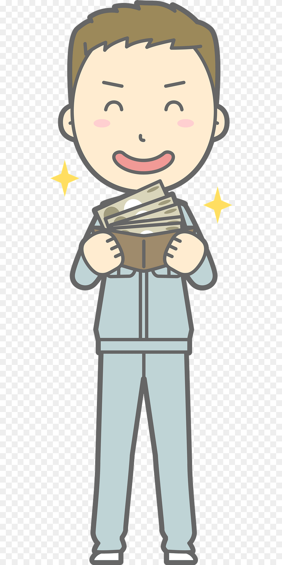 Leo Man Worker Is Rich With Money Clipart, Book, Comics, Publication, Person Free Transparent Png