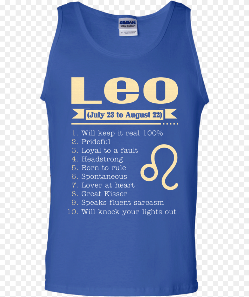 Leo Zodiac Signs August Birthday Tank Top T Shirt, Clothing, T-shirt, Tank Top, Person Free Png