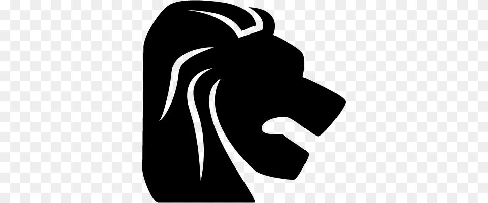Leo Zodiac Symbol Of Lion Head From Side View Vectors, Gray Free Png