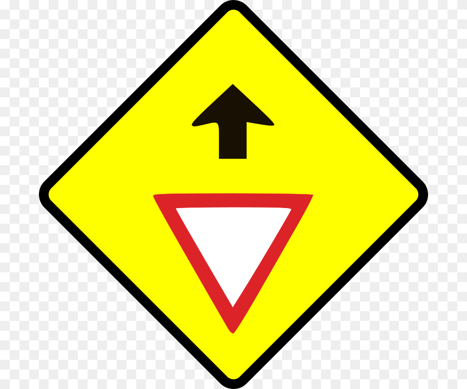 Leomarc Caution Give Way Sign, Symbol, Road Sign Png Image