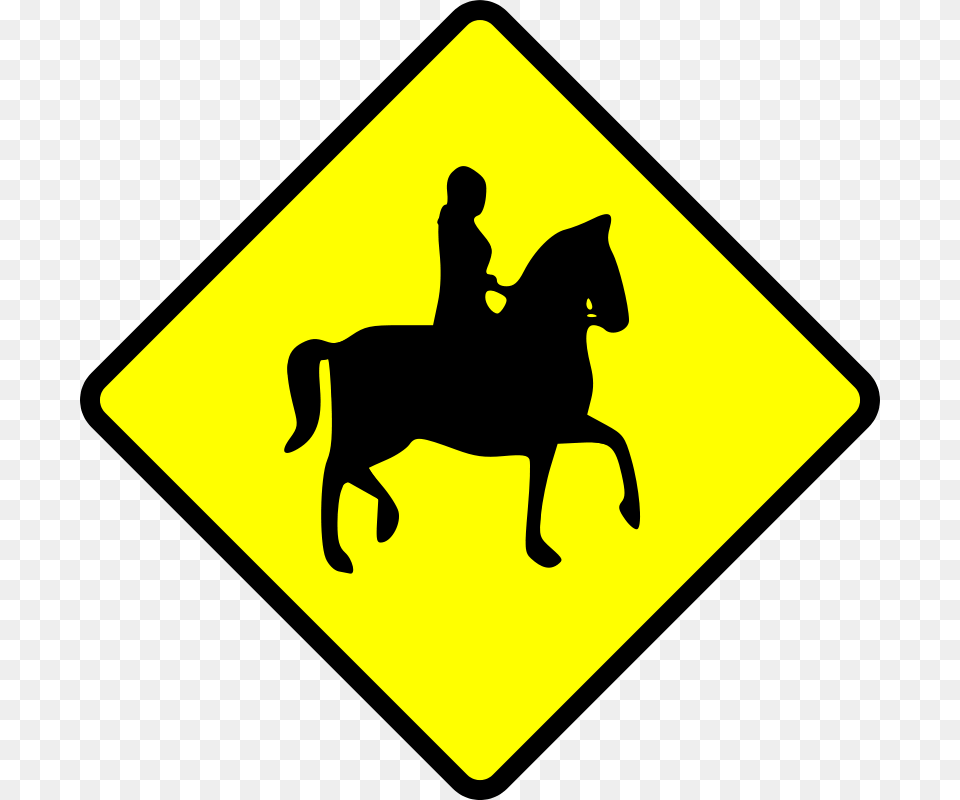 Leomarc Caution Horse Rider, Sign, Symbol, Road Sign, Animal Free Transparent Png